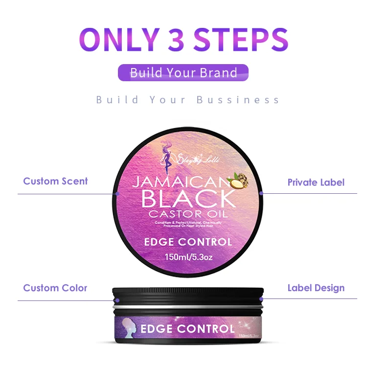 Custom no flaking extra strong hold natural hair edge control for natural afro hair custom logo private label