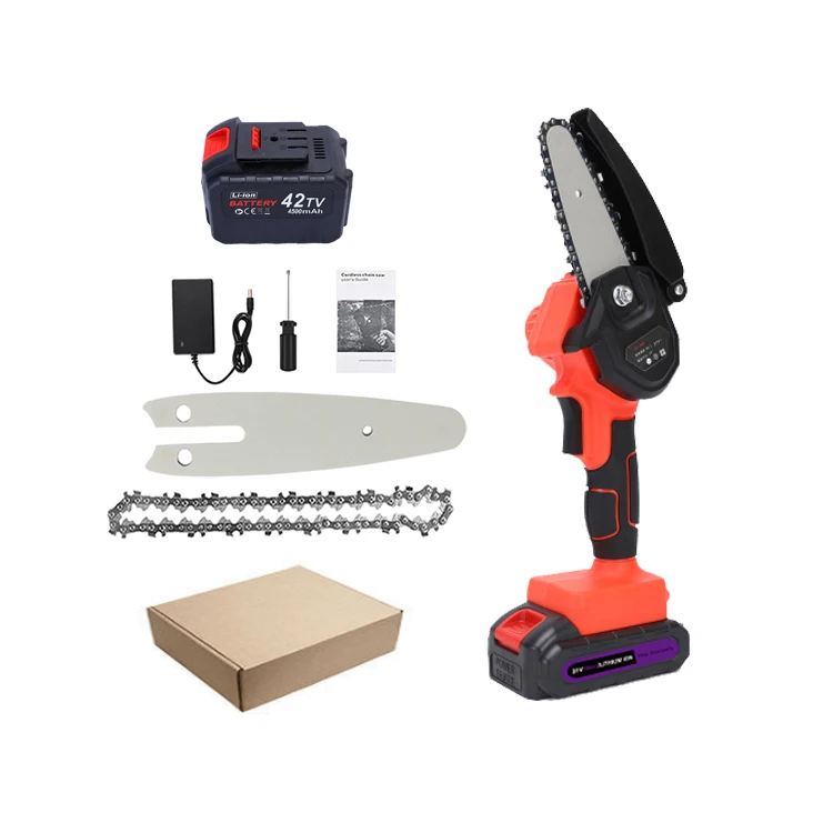 4 дюйма 4500 мА/ч, высокое качество Портативный аккумуляторная батарея ручная цепная пила Мини Электрическая цепная пила Профессиональный полюс пила для резки древесины