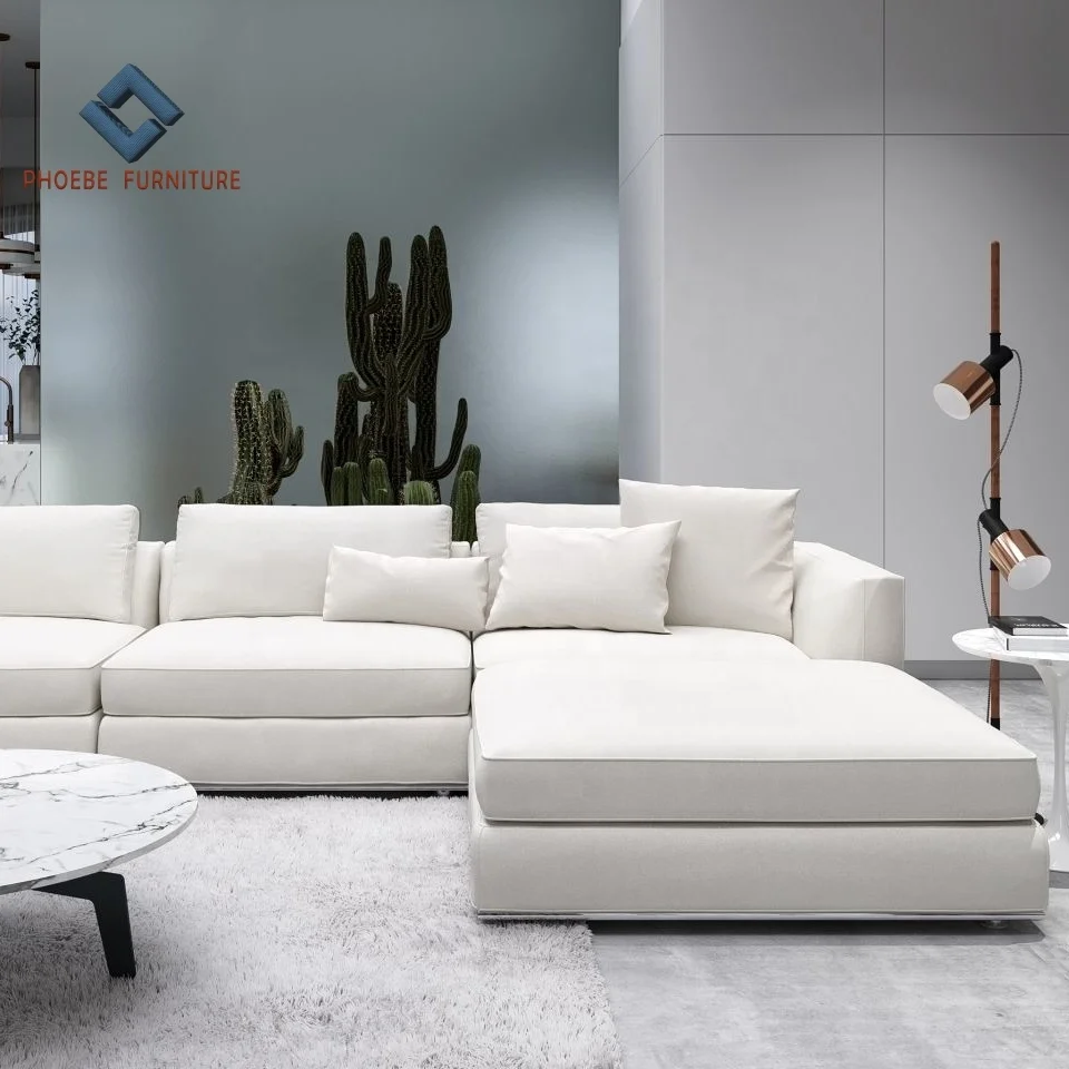 Contemporary style minimalist design modular corner sectional sofa living room furniture