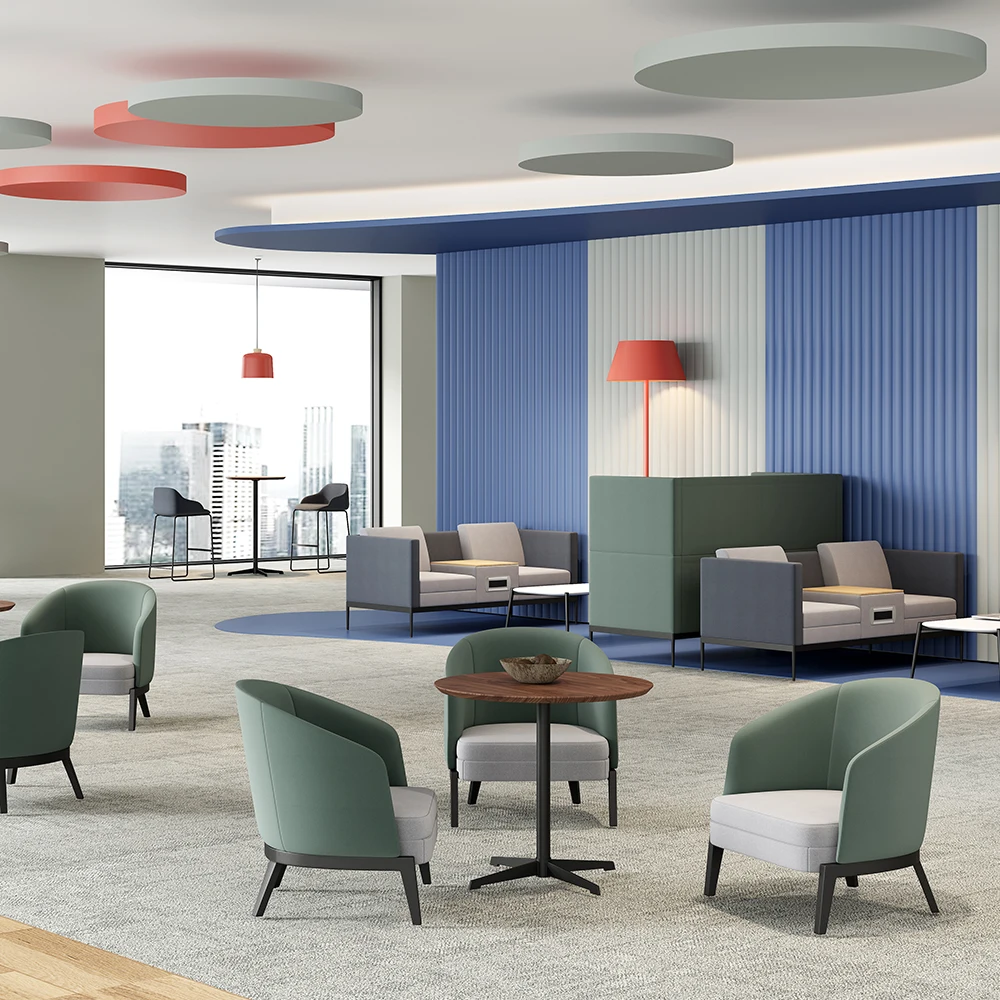 Hot sale office high back sofa seating high back sectional sofa workspace booth tall back sofa