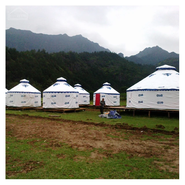Outdoor Luxury Mongolian 20 Person Party Yurt Tent With Aluminum and bamboo Frame For Garden Buildings