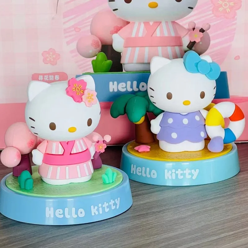 Senrio Anime Carton Pink Hallokitty KT HK Cat Desk PVC FigureFigure Cute Ornament Room Car Cabinet Wardrobe Aromatherapy Perfume