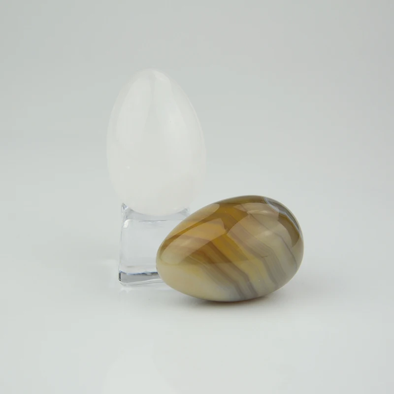 Drilled 3pcs Kegel Exercise Pelvic Muscles Strengthening Rose quartz jade Yoni Eggs