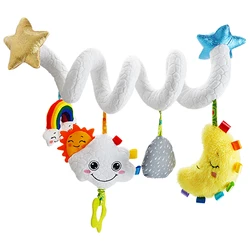 2022 Sensory Spiral Plush Bed Manufacturer Adorable Cute Hanging Toy with Baby Bell Rolling Shaped Bed Stroller Toy