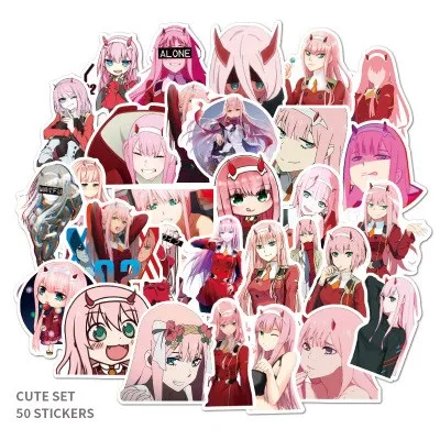 50 шт./компл. DARLING in the FRANXX декоративный узор коллекционный японский мультяшный подарок водонепроницаемые аниме