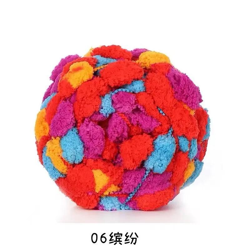 Hot Colorful Large Chenille Pom Pom Yarn Ball Crochet for Children Felt Craft Kits Hot Selling Hand Knitting rainbow color yarn
