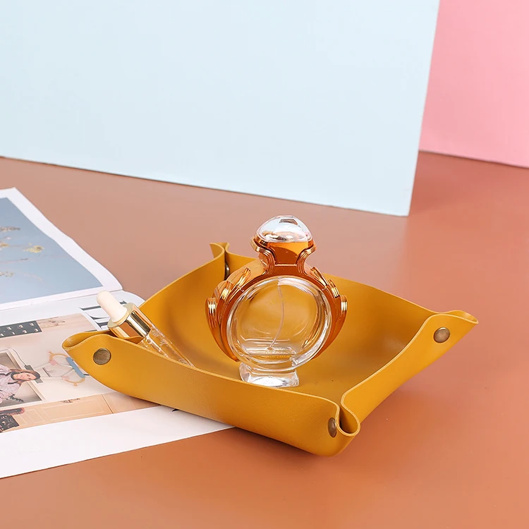 2022 pink color PU leather lash tray storage for women