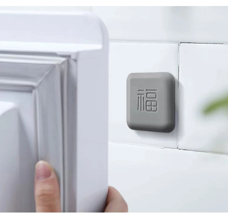 Creative New Square Fu Character Anti-collision Pad Durable Self- Adhesive Door Handle Bumper Rubber Guard Stopper Wall Bumpers