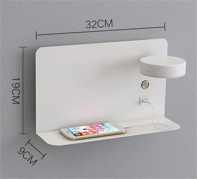 Fashion minimalist design USB charging port wall lamp for living room dining room bedroom