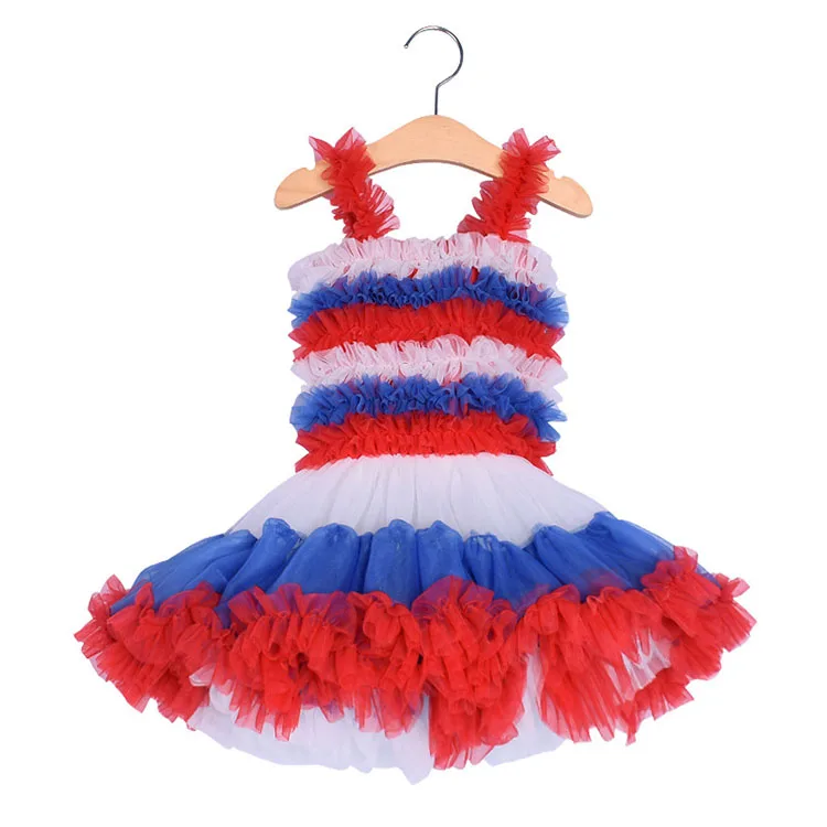 latest European style party sleeveless tutu dress for baby