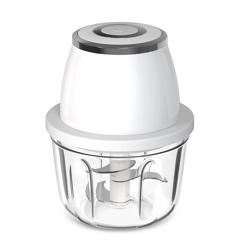 Baffle Design PS Cup Big Non-slip Button 30W 1200mAh 1700rpm 350mL Electric Food Chopper with Annulus Pattern Top