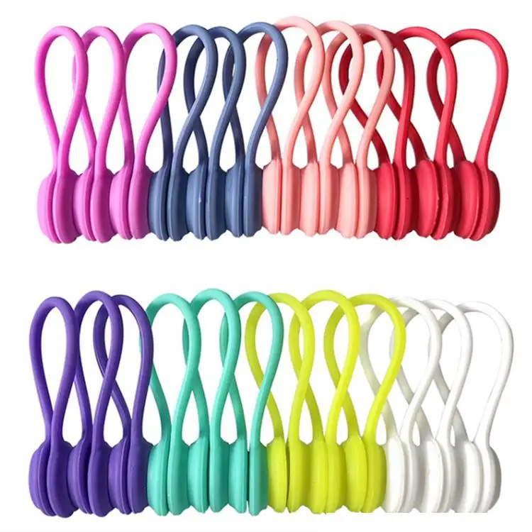 Magnetic Silicone Cable Winder Earphone Cord Charger Organizer Multifunction Home Office Headphones USB Cable Wire Organizer