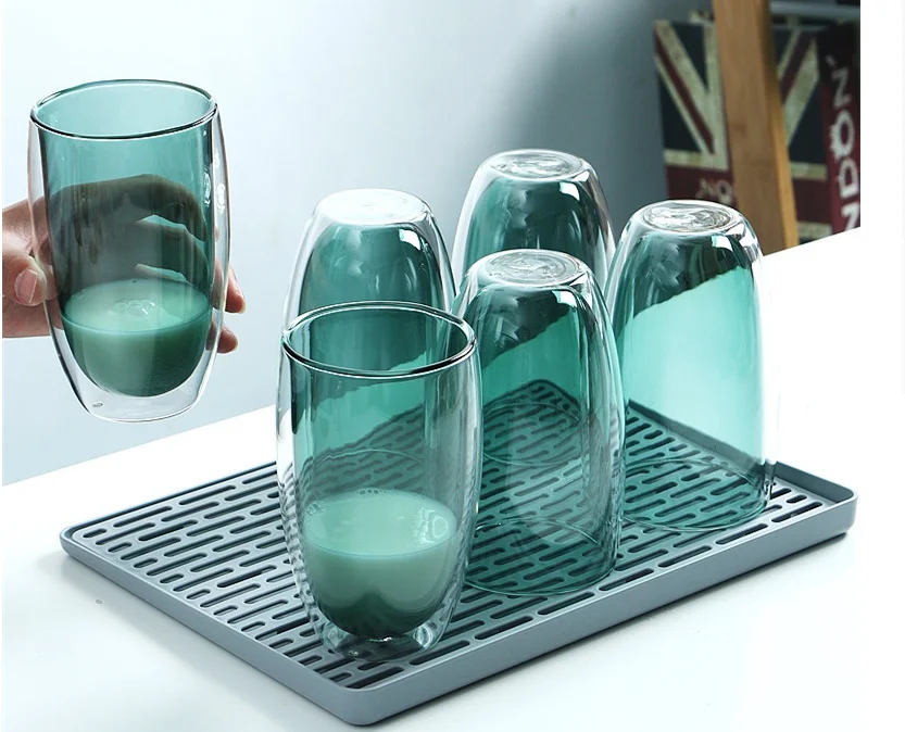 Hot Sale Heat Resisting Borosilicate Clear Glass Double Wall Glass Espresso Coffee Mugs