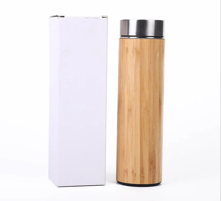 Wholesales custom BPA free bamboo thermos vacuum flask, stainless steel vacuum flask