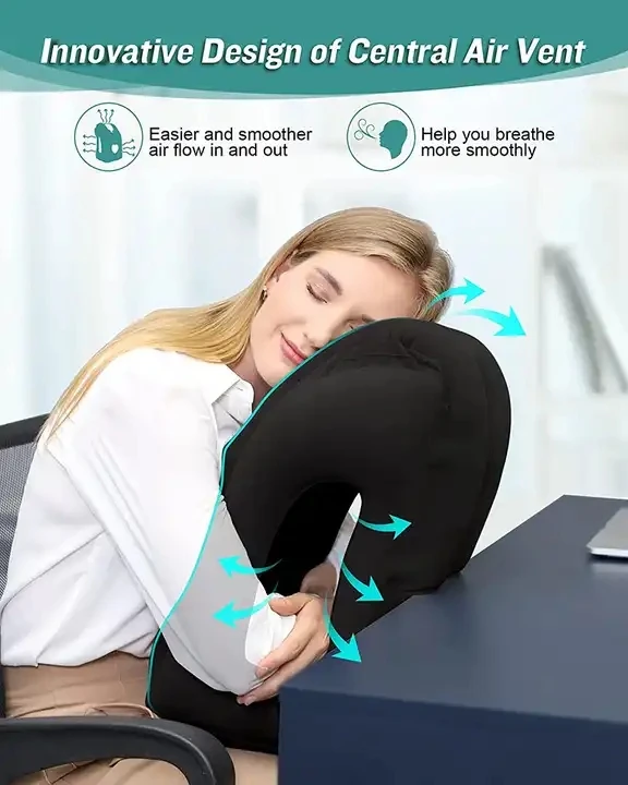 Popular ergonomic multi-use leaking inflatable body air trip pillow travel sleeping pillow for airplane neck pillow travel