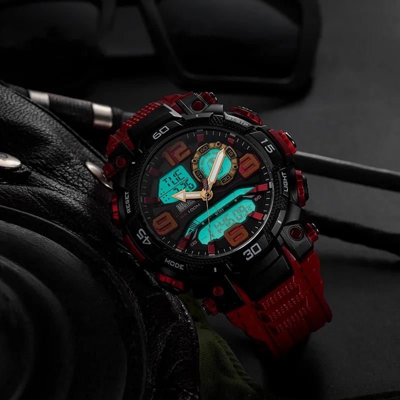 Relogio Masculino 2021 Sport Men Quartz Digital Watch Diving Watches Men 10ATM Waterproof Watch LED Dual Display Clock