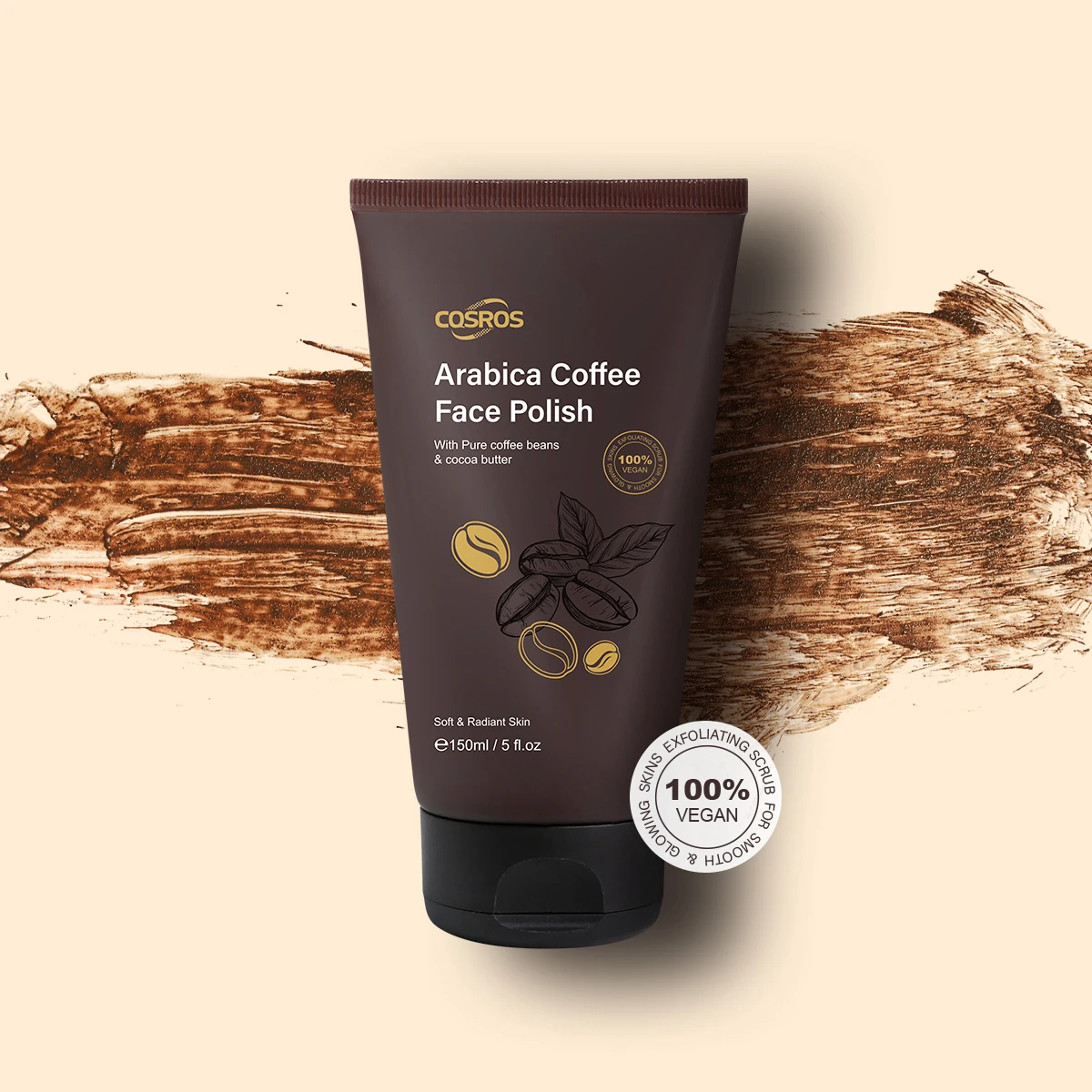 OEM Logo Custom Whitening Deep Cleaning Exfoliating Peeling Arabica Coffee Polish Skin Scrub For Face Body Care Products