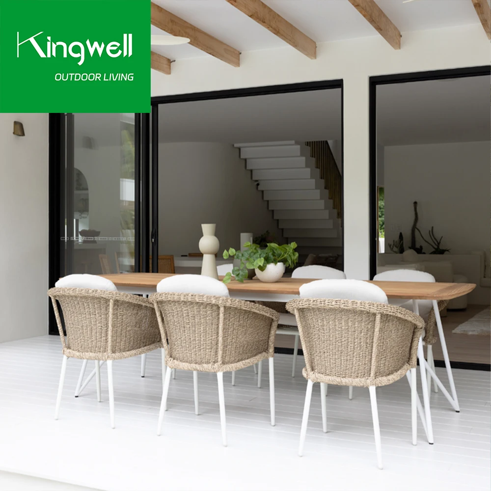 Традиционный Стиль Сад Плетеная Мебель обеденные наборы открытый стол и стул из ротанга патио стулья набор