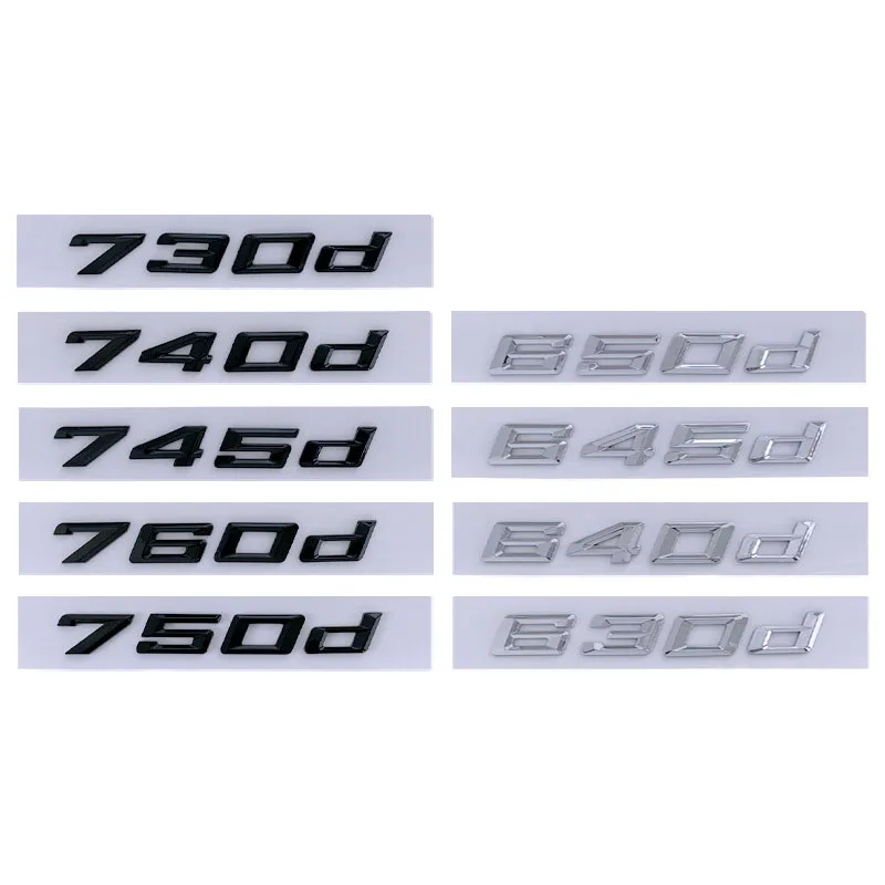 In stock 3D ABS 730d 740d 750d Car Styling Tailbox Letter Badge Badge sticker for BMW 1 3 5 7 Series glossy matte black