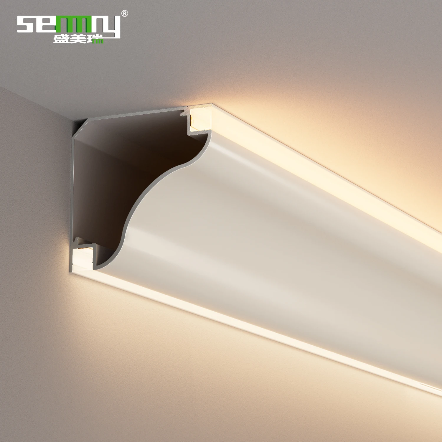 Gypsum LED Cove Light aluminum Profiles Light Corner Shape Modern Ceiling trim for Bedroom Living Room