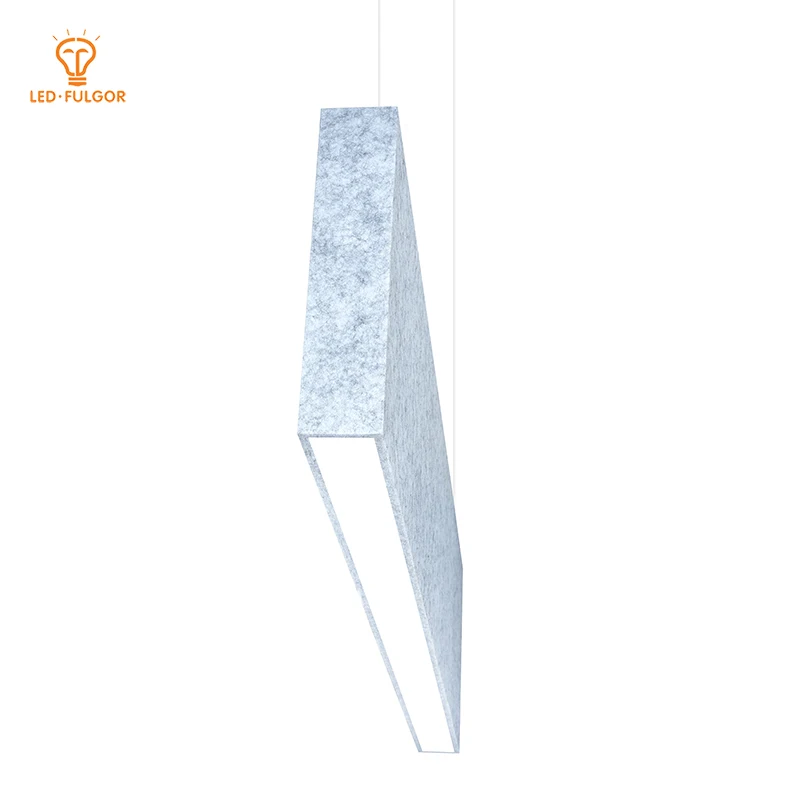100% polyester sound absorbing NRC 0.85 Fireproof Acoustic office lighting hanging linear