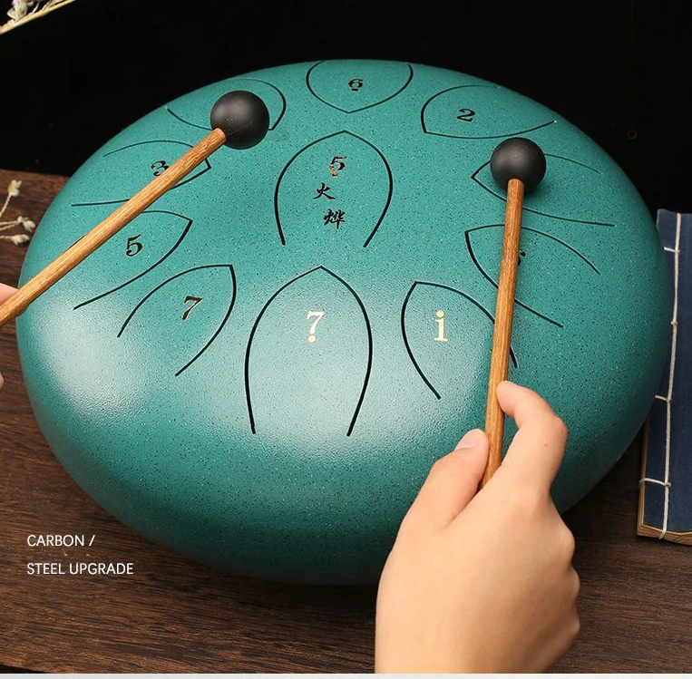 12 Inches 11 Tongue Drum Meditation Musical Instruments Percussion Handpan Hollow School Music Teaching