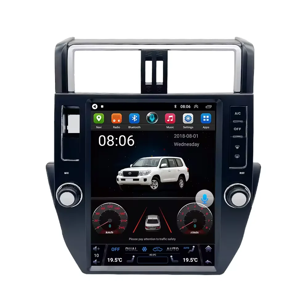 LELV Android Car Radio Audio Player 12 Inch With Bluetooth Gps For Toyota Prado 2010-2013 Car Dvd Player