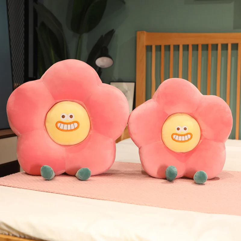 Custom Plant Plush Pillow Petal Flower Cushion Funny Toy Flower Seating Wholesale