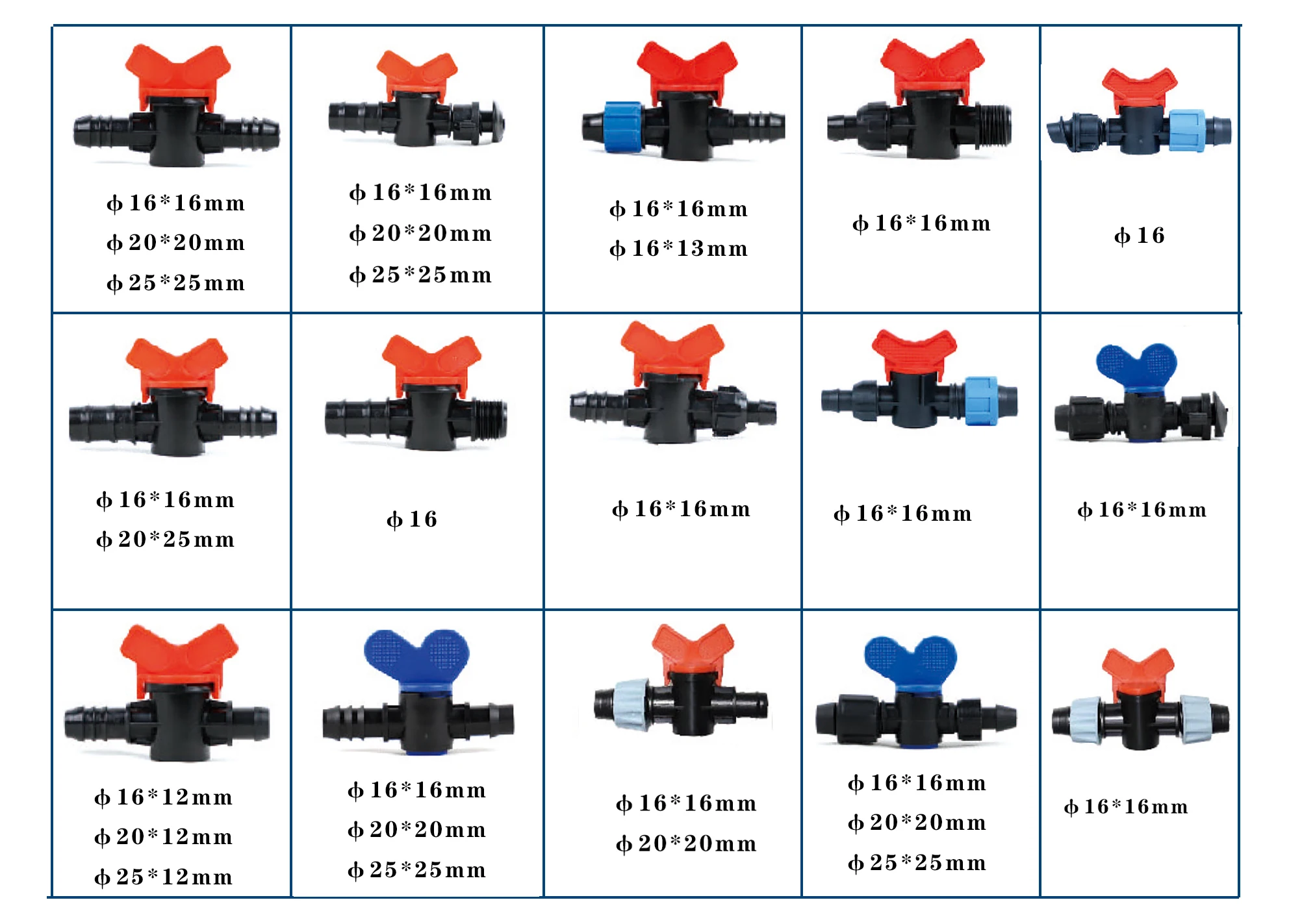 Agricultural watering 16mm drip valve  connectors offtake valve mini valve for drip irrigation system