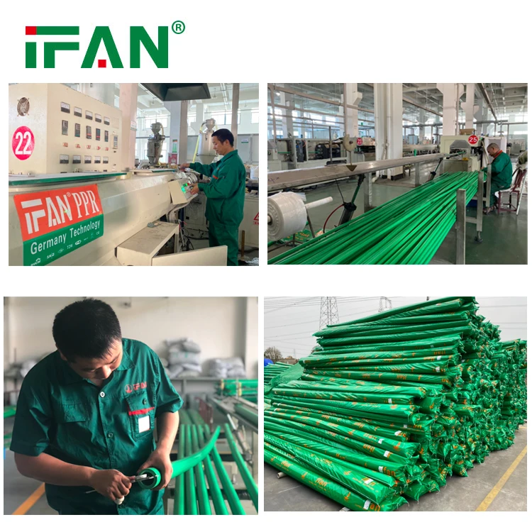 IFAN DIN 8077/8078 Standard Plastic Aluminium Glass Fiber Plumbing Materials 20MM-160MM PPR Pipe