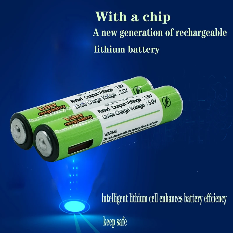  Перезаряжаемая литий-ионная батарея AAA 1 5 V 600mAh