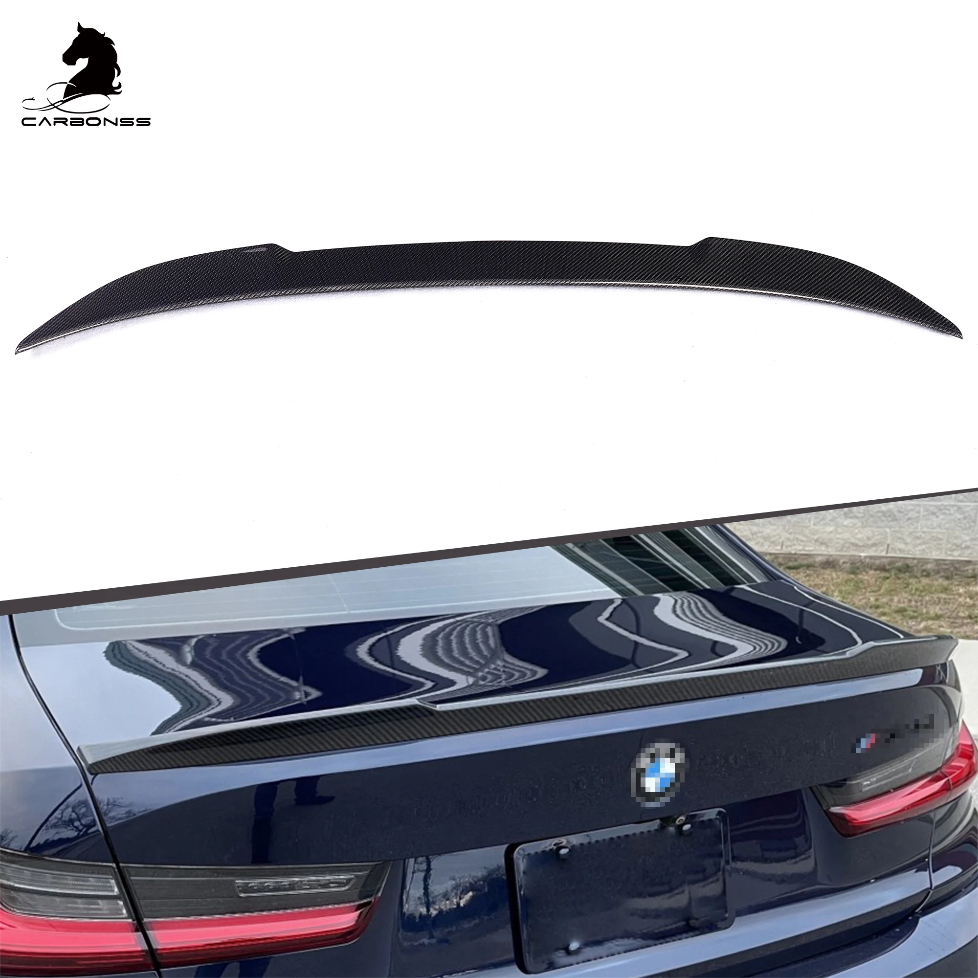 Углеродное волокно CS Стиль задний багажник сплиттер для губ уткий хвост BMW 320 325 330 335 340 серии G20 G28