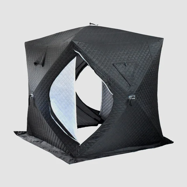 Portable Double-Layer Oxford Tents 3-4 People Windproof Pop-Up Ice Fishing Hunting Shelter Winter Outdoor Activities Sauna