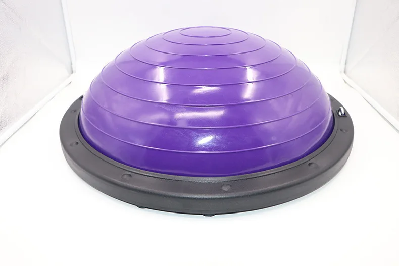 Thickened Explosion-Proof Oval Fitness Ball Yoga Hemisphere Fitness Ball Balance Pilates Half Ball with Resistance Band 58cm ABS