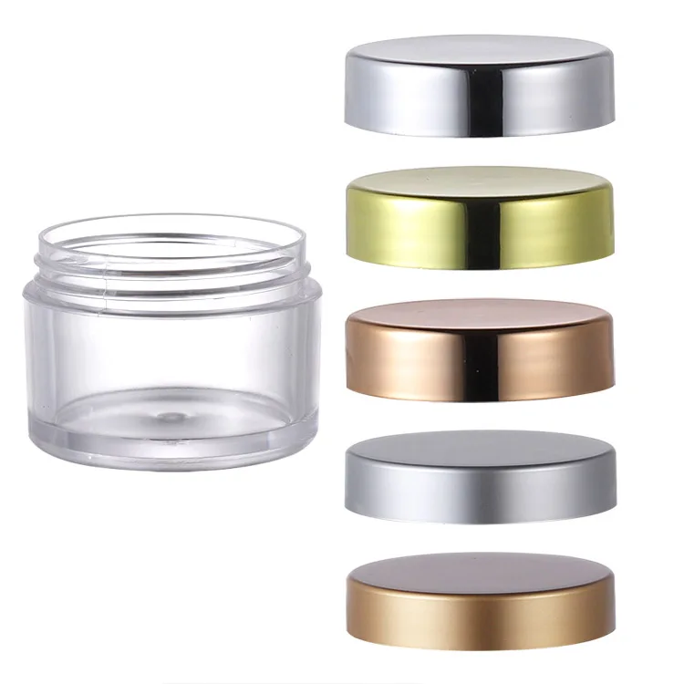 Customized 15g 0.5oz Lip Scrub/Balm Frost Cosmetic Plastic PS Jars With sliver golden Lid