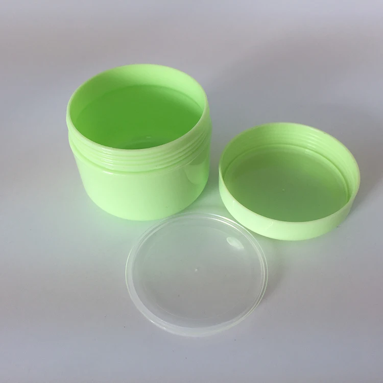 Plastic 50g 2oz Round Green Cosmetic Jar