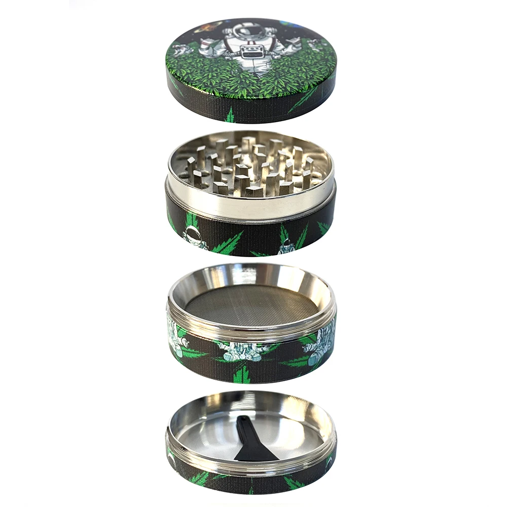 Smoking Accessories 50mm 4 Parts Zinc Herb Grinder Layer