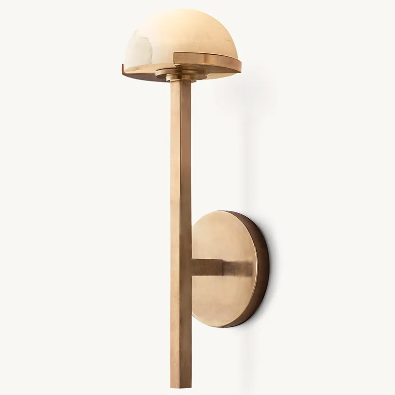 American Modern Alabaster dome mushroom shaped solid brass stand  Decoration Interior Wall Lamp For Bedroom Livingroom