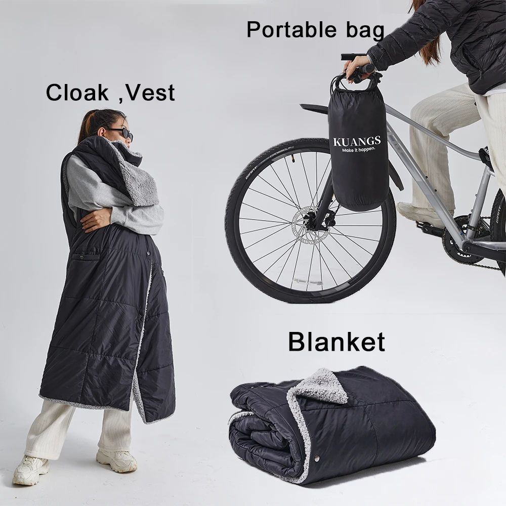 50*60' Reversible Nylon Sherpa Battery Operated Vest Travel Camping Puffy Blanket