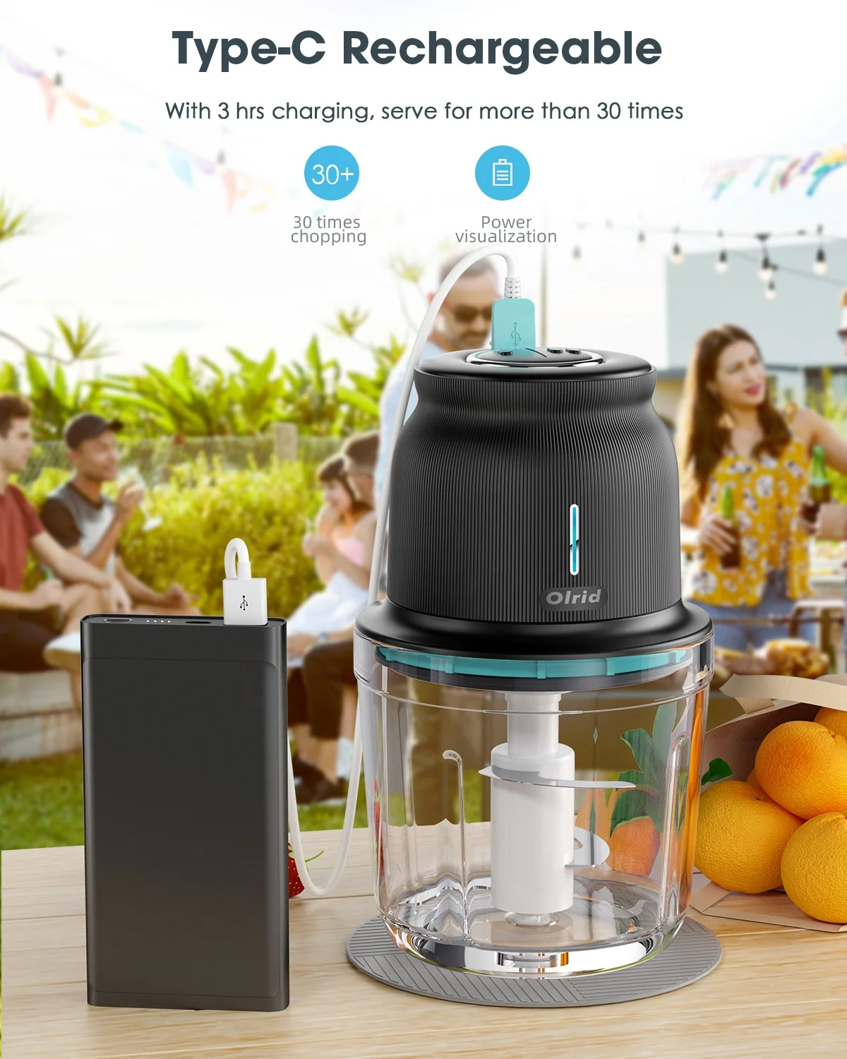 Прямая поставка от производителя 200W работающий батареи Amazon Горячие olrid 600ML Портативный Мясорубка Мини электрическая