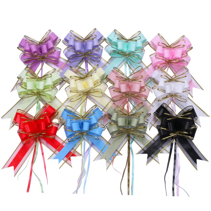 PP ribbon bow custom printed ribbon satin solid color polyester satin ribbons for gift wrap