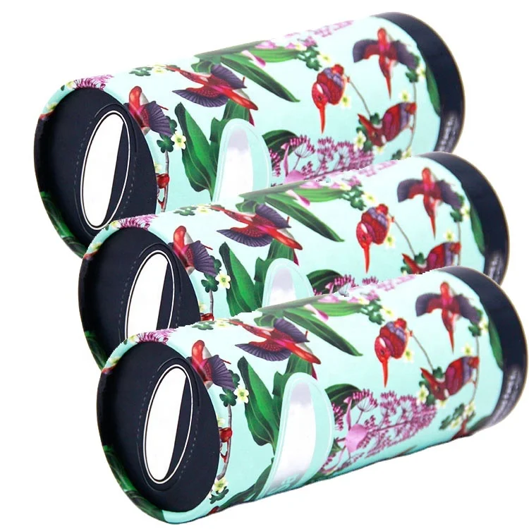 Customized logo printing cardboard drum packaging paper drum box cosmetic essential oil packaging with easy to tear off lid