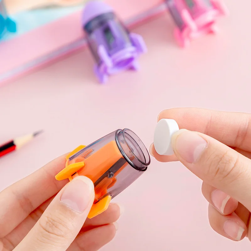 Creative rocket shape single-hole pencil sharpener sharpener pen sharpener student stationery gift prizes