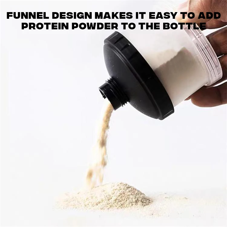 HIMA Custom LOGO Supplement Funnel Portable Protein Powder Container Keychain Water Bottle Funnel For Supplement And Pre Workout