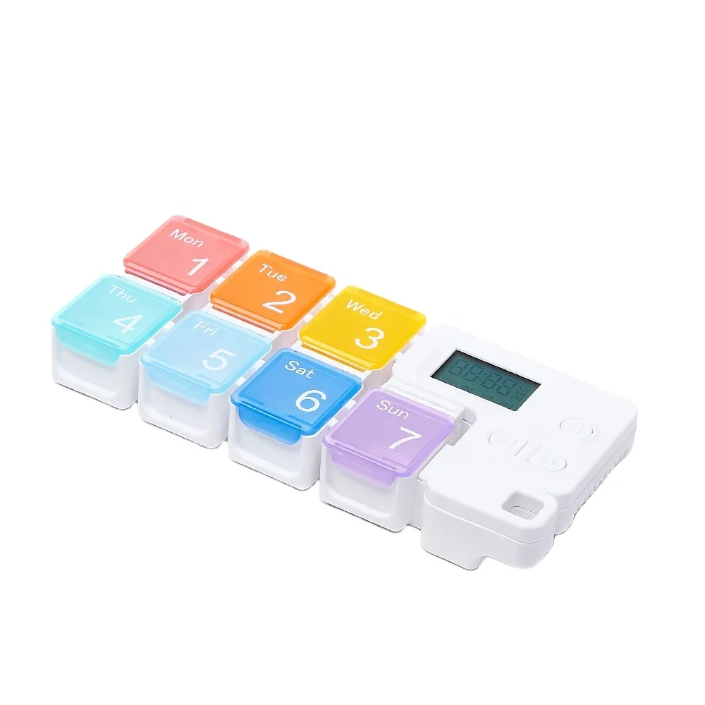Cute Pill Dispenser Mini Medicine Box Plastic Weekly Pill Reminder Box Organizer Timer Pill Storage Cases
