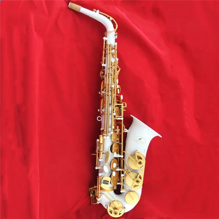 High Grade Three double arms support keys Pearl White Alto Saxophone