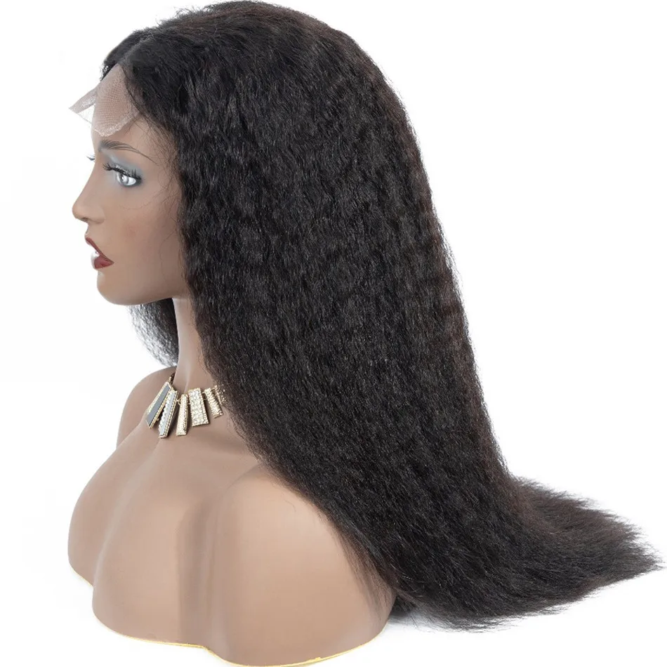 Полностью на заказ, парик на сетке спереди от поставщиков, Прямая поставка с завода, оптовая продажа, бразильские волосы, парик на сетке из человеческих волос в стиле яки для черных женщин