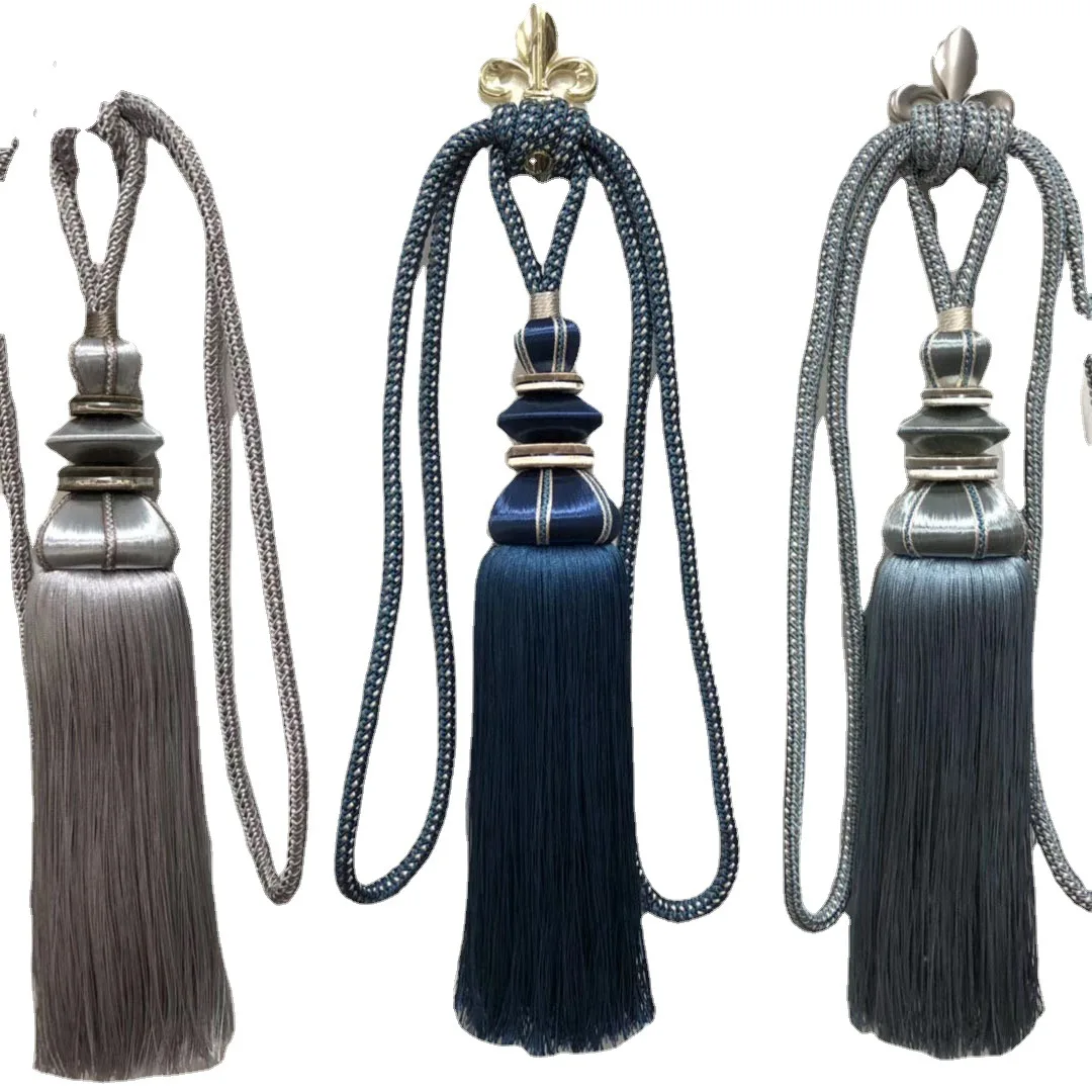 Home decorating Chinese modern style gold tassel ball curtain tie backs curtain tieback hooks for home the shower curtain buckle