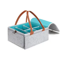 2021 New Trend Felt Diaper Bags Baby Diaper Caddy Organizers for Mothers with Removable Cover