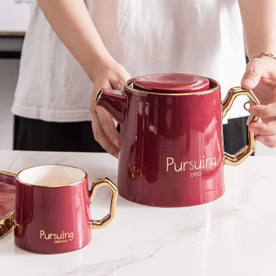  Нестандартная позолоченная керамическая кофейная чашка в европейском стиле креативный позолоченный чайник и набор для воды